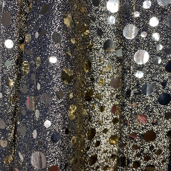 Vtg PG Collections Ginger Bort Gold Sequins Open Cardigan Festival Disco Retro - Picture 5 of 11